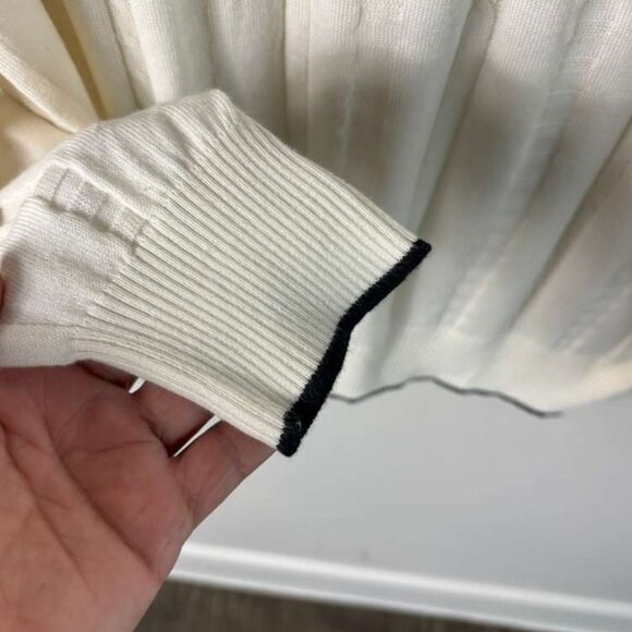 Marcello Mens Knitted Long Sleeve Quarter Zip Sweater Off White Size Large - Picture 7 of 9